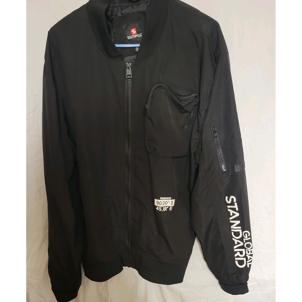 VTG Southpole Baggy‎ Velour Track Jacket Jesse Pinkman Y2K Skater Black Sz xl
